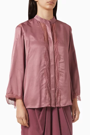 قميص بأشرطة دانتيل