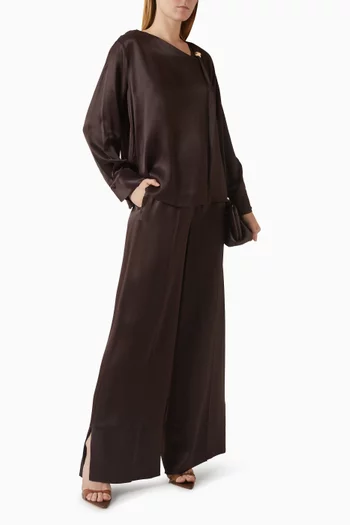 Wide-leg Pants in Satin