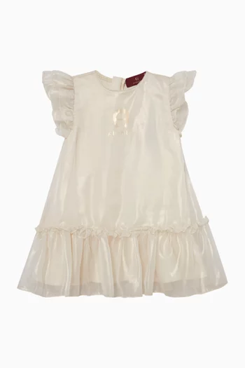 فستان بشعار الماركة لامع 