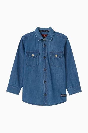 Contrast Button Shirt