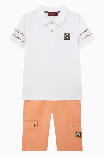 Logo-print Polo Shirt in Cotton