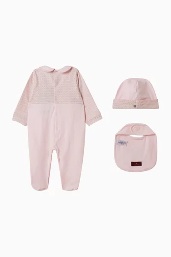 Logo-embroidered Sleepsuit Set in Pima Cotton