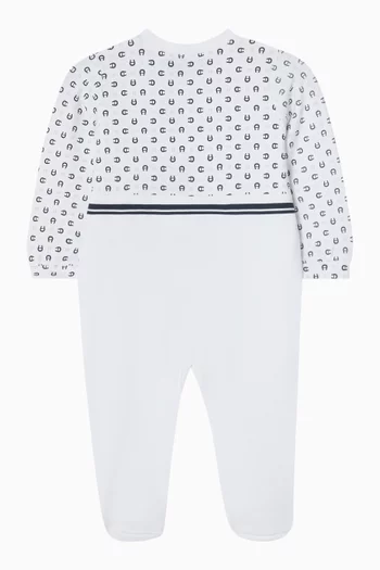 بيجاما قطعة واحدة بشعار الماركة قطن