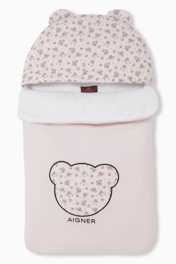 Teddy Logo Baby Nest in Pima Cotton