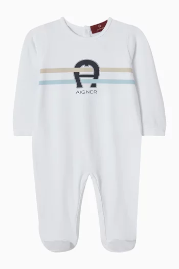 Logo-print Sleepsuit in Cotton