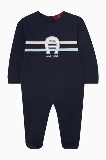 Logo-print Sleepsuit in Cotton