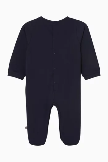 بيجاما بطبعة شعار الماركة اللامعة قطن