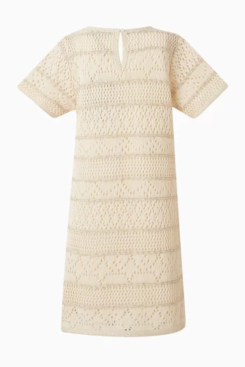 فستان بنمط تي شيرت كروشيه مزيج قطن