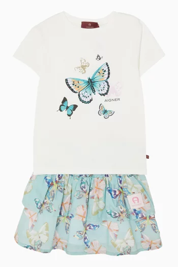 Butterfly-print T-shirt in Cotton