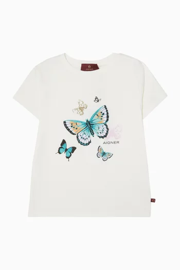 Butterfly-print T-shirt in Cotton