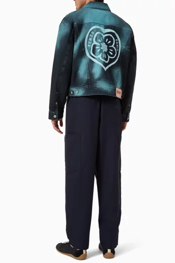 Boke Heart Trucker Jacket in Japanese Denim