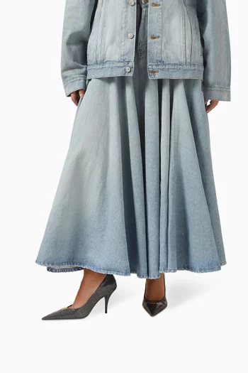 حذاء كلاسيك أفينيو اديتور بكعب 90 مم جلد بنقشة جلد التمساح