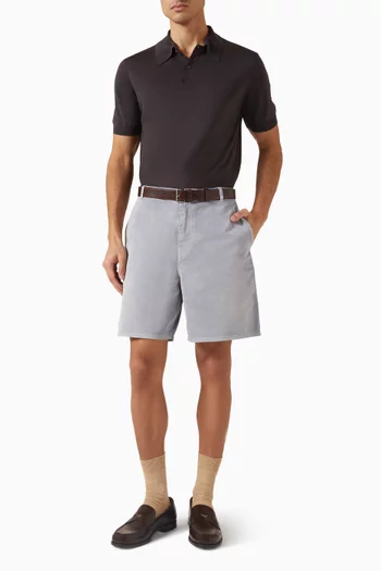 Washed Bermuda Shorts in Cotton-gabardine