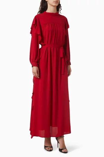 فستان بكشكش وحزام