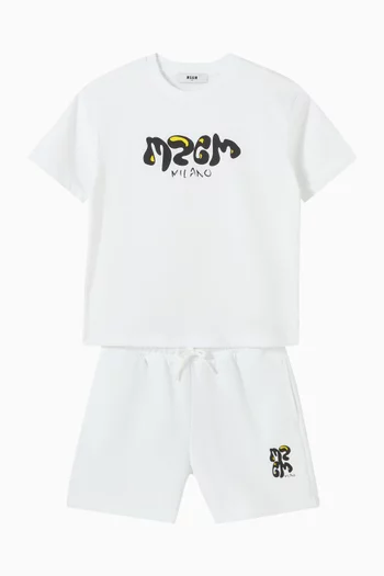 تي شيرت بطبعة شعار الماركة قطن جيرسيه