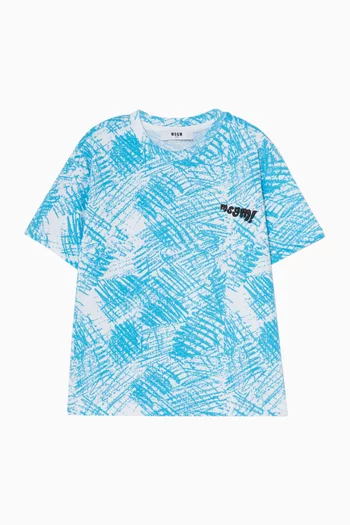 تي شيرت بطبعة أحرف متفرقة قطن جيرسيه