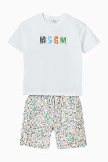 All-over Logo Sweatshorts in Cotton-fleece