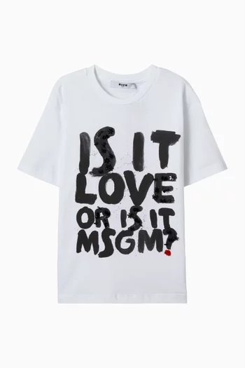 Quote-print T-shirt in Cotton