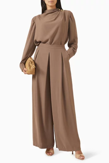 Tie-up Belt Pants Set