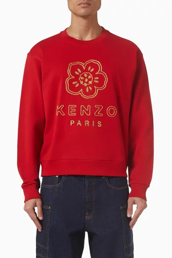 سويت شيرت بتطريز زهرة بوكي قطن