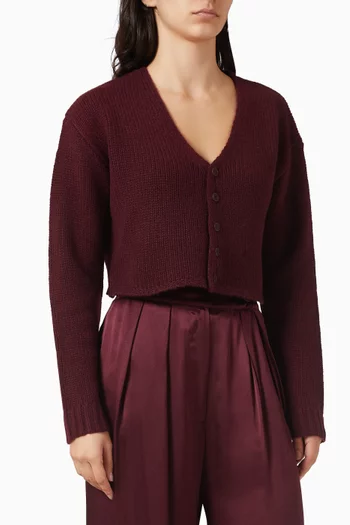 Bianco Cropped Cardigan in Cashmere