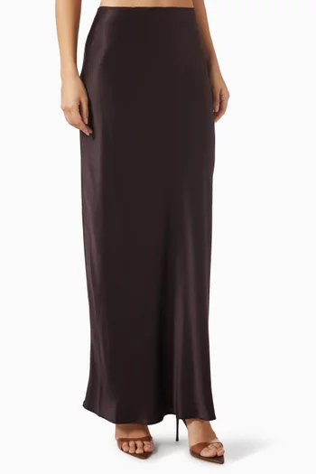 Grace Bias-cut Maxi Skirt in Silk