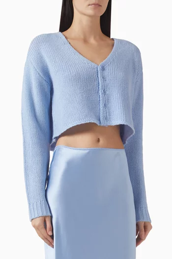 Bianco Cropped Cardigan in Cashmere