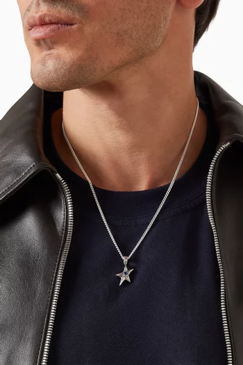 قلادة بلو ستيل فضة إسترلينية