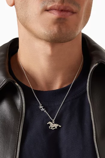 قلادة مزينة بحصان فضة إسترلينية