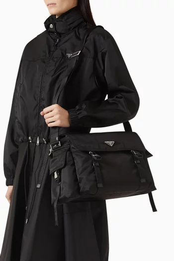 حقيبة إكسبلور نايلون معاد تدويره وجلد