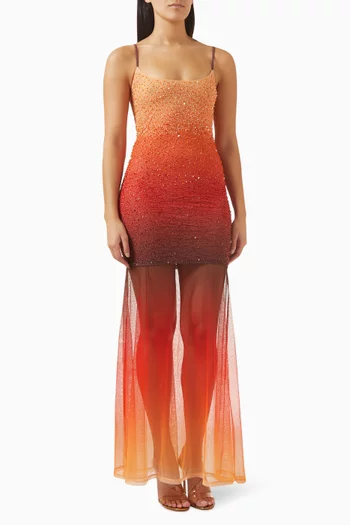 فستان فلو مزين بتطريزات