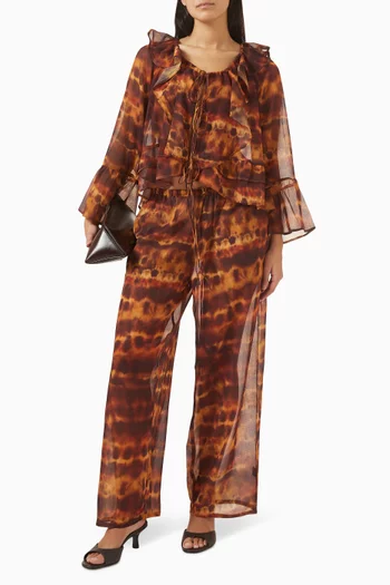 بنطال اوليفيا مزين بنقشة