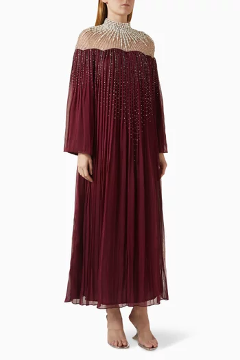 Embellished Pleated Dress