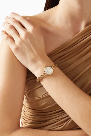 Iris Quartz Stainless Steel Watch, 22mm