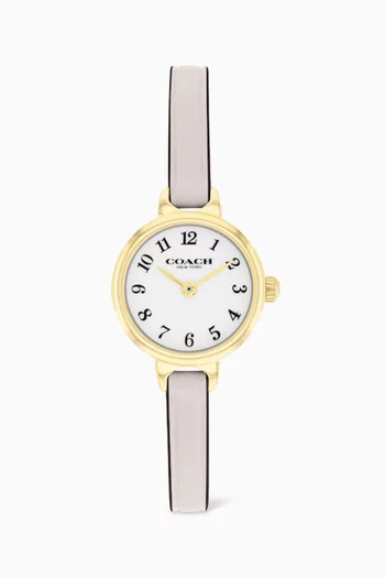 Iris Quartz Leather Watch, 22mm