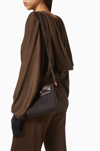 حقيبة هيرباج ميني إبين/إبين توال ميليتير وجلد بقر بحلي معدنية ذهبية اللون غير مستعملة