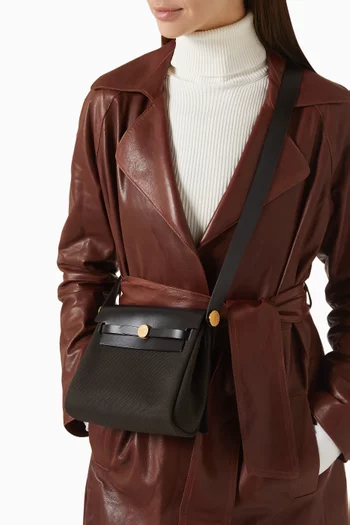 حقيبة هيرباج 20 ميني قنب وجلد غير مستعملة