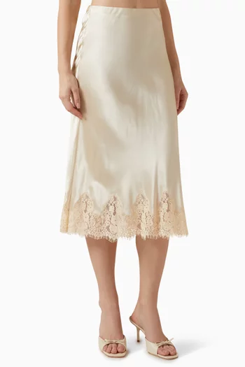 Carolina Midi Skirt in Silk