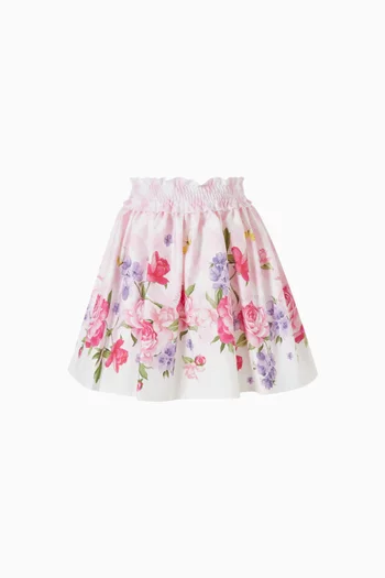 Floral-print Skirt in Cotton
