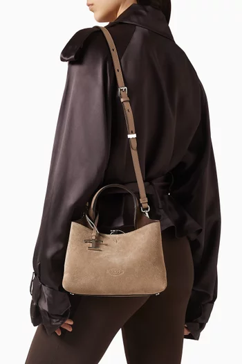Micro Top-handle Bag in Suede