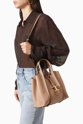 Mini T Timeless Shopping Bag in Leather