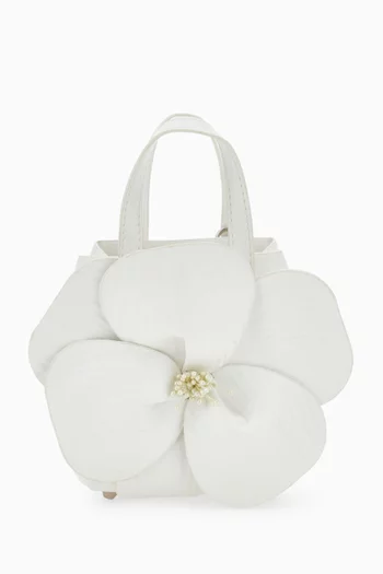 Floral Applique Top Handle Bag