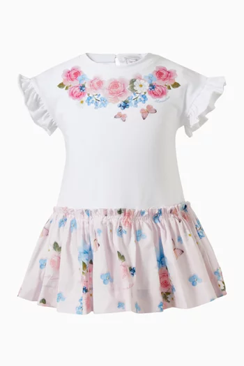 Floral-print Ruffled Dress