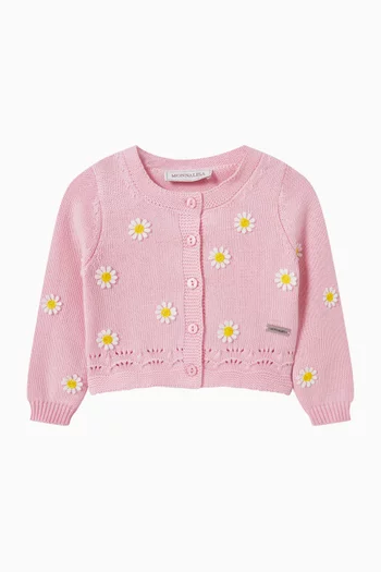 كارديغان قطن بنقشة زهور