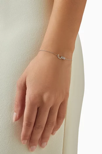 Initial Diamond Bracelet - Letter "S" in 18kt White Gold