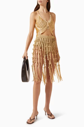 Oceanica Cord-fringe Skirt