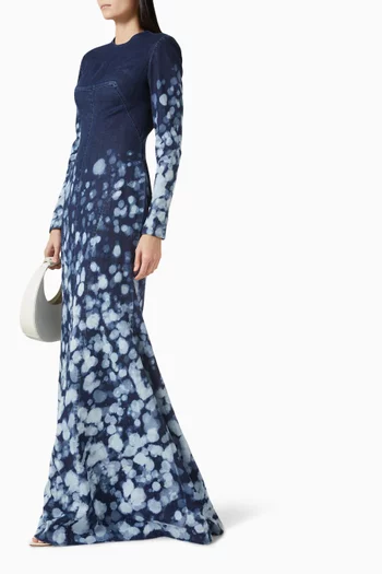 Bleached-pattern Dress in Denim