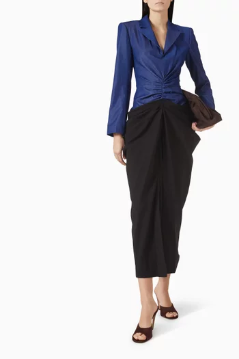 Gathered Dress in Denim