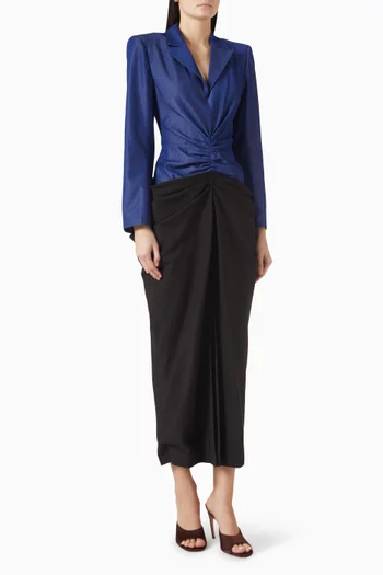 Gathered Dress in Denim