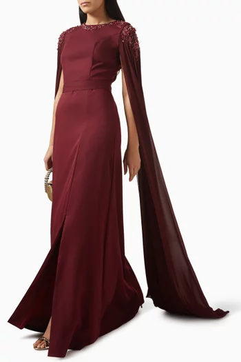 فستان سهرة مطرز بخرز